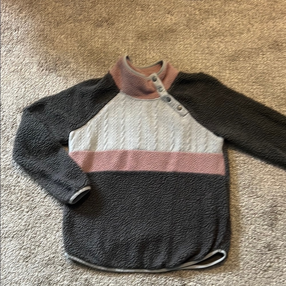Maurices Cozy Pink and Gray Sweater